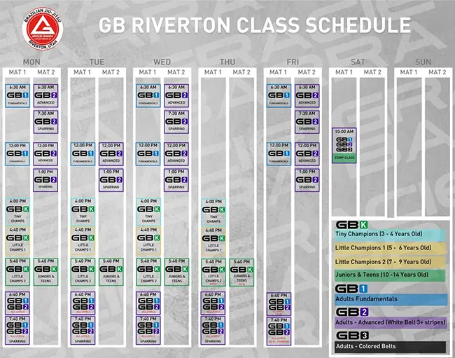 gracie barra riverton schedule